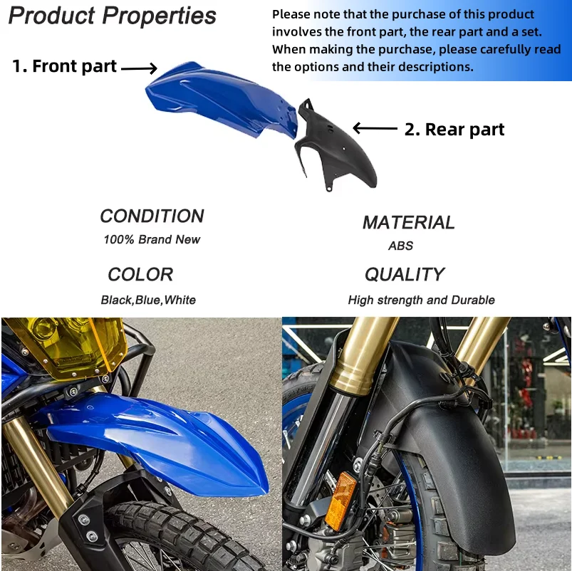 For TENERE 700 Fender Front Mudguard Motorcycle Splash Guard For Yamaha TENERE700 wheel Cover 2019-2025 2024 2023 2022 2021 2020