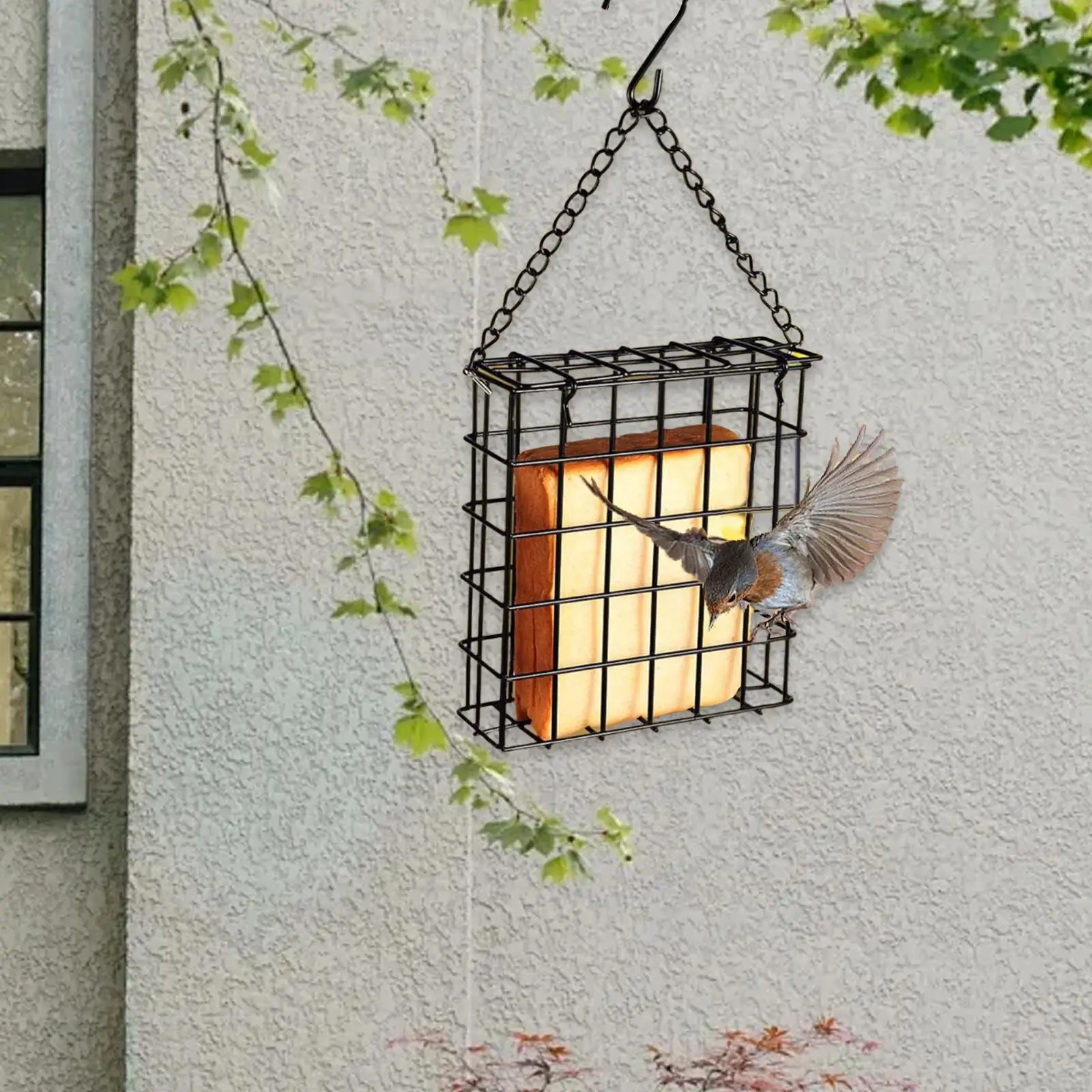 Comedero colgante para pájaros de exterior con gancho y cadena - imagen 3