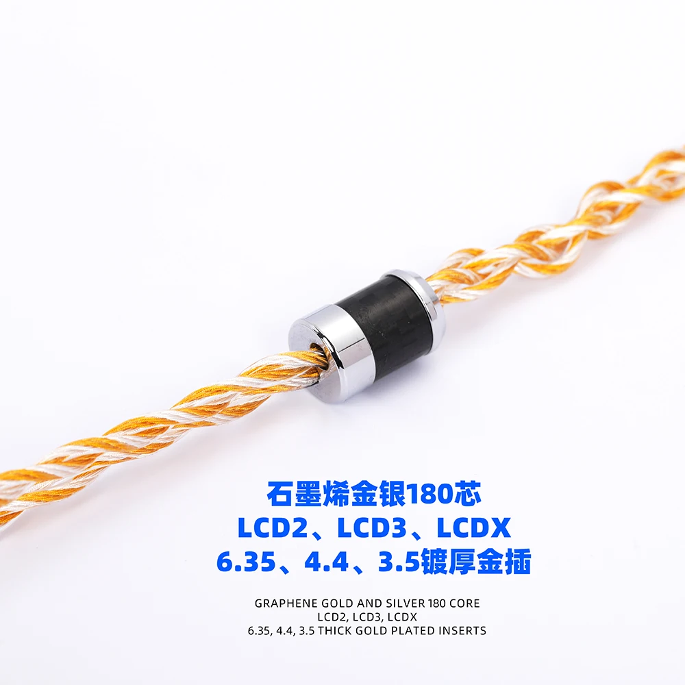 Cable de actualización de auriculares de un solo cristal, cobre, oro + plata, grafeno, 6,35mm, 4,4mm, 3,5mm, DIY, LCD2, LCD3, Otis, cuatro núcleos, tres núcleos