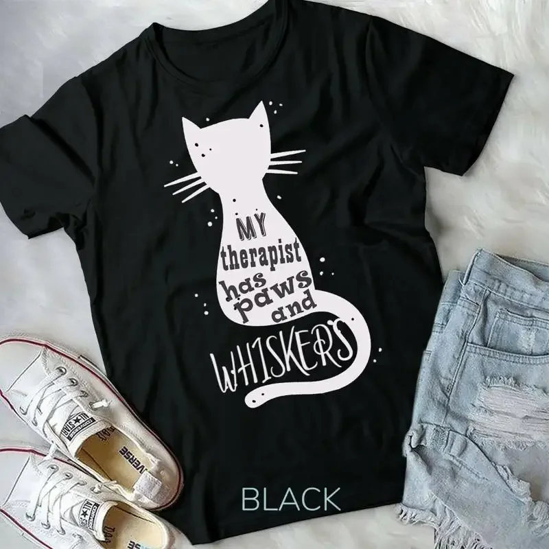 Cute Cat Whiskers Funny Gift For Animal Lovers and Owners Unisex Form T shirt