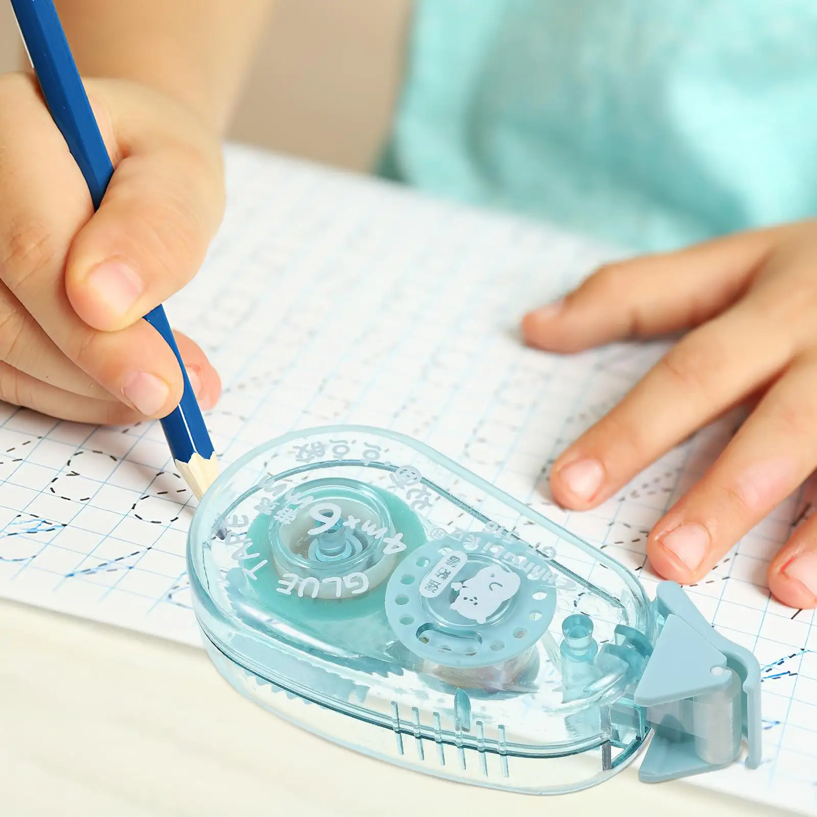 Dispenser Correction Tape Adhesive Roller Multifunction Removable Wall Blue Craft