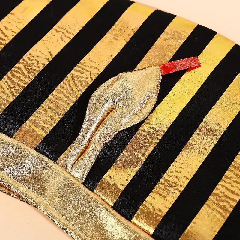 레트로 이집트 파라오 블랙 골든 스네이크 헤드 모자 창의적인 파티 헤드피스 할로윈 부활절 코스프레 공연 소품에 적합