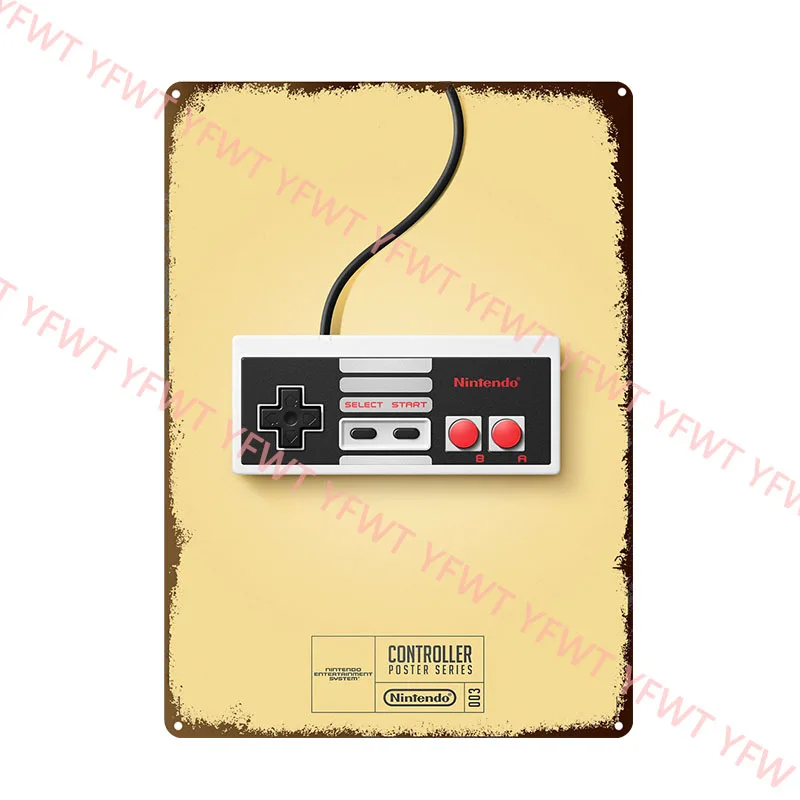 Video Game Metal Tin Sign Cartoon Retro Gamepad Poster Wall Decor Home Room Wall Stickers Decorative Plaques Wall Plate Sign