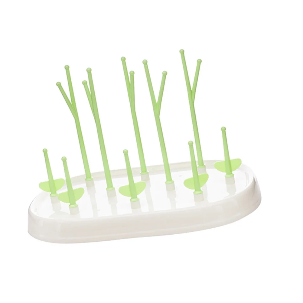 Multifunction Baby Bottle Drying Rack Tree-shaped Baby Holder Feeding Bottle Organizer (Green) bottle dryer