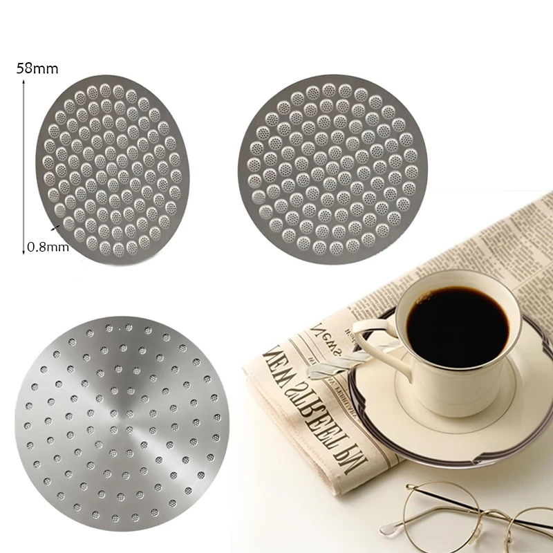 1pcs 304 Stainlesss Steel Coffee Puck Screen, Reusable Espresso Filter 51 53 58mm Mesh for Portafilter, Barista Accessories