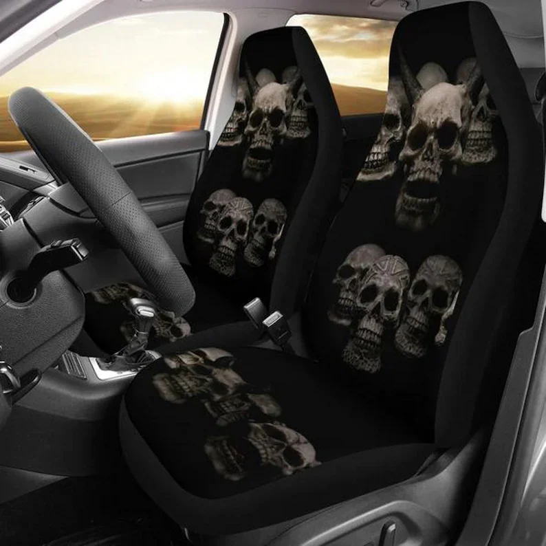 Skulls, Bones, Crossbones, Zombies, Walking Dead-Car Seat Covers, Car Accessories, Gift for Him, Custom Seat Covers, Custom Made