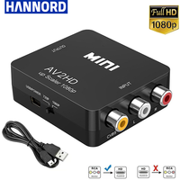 Hannord RCA AV To HDMI-compatible Adapter Converter HD 1080P AV2HD Audio Video Cable  CVBS AV Adapter For HDTV PC projector