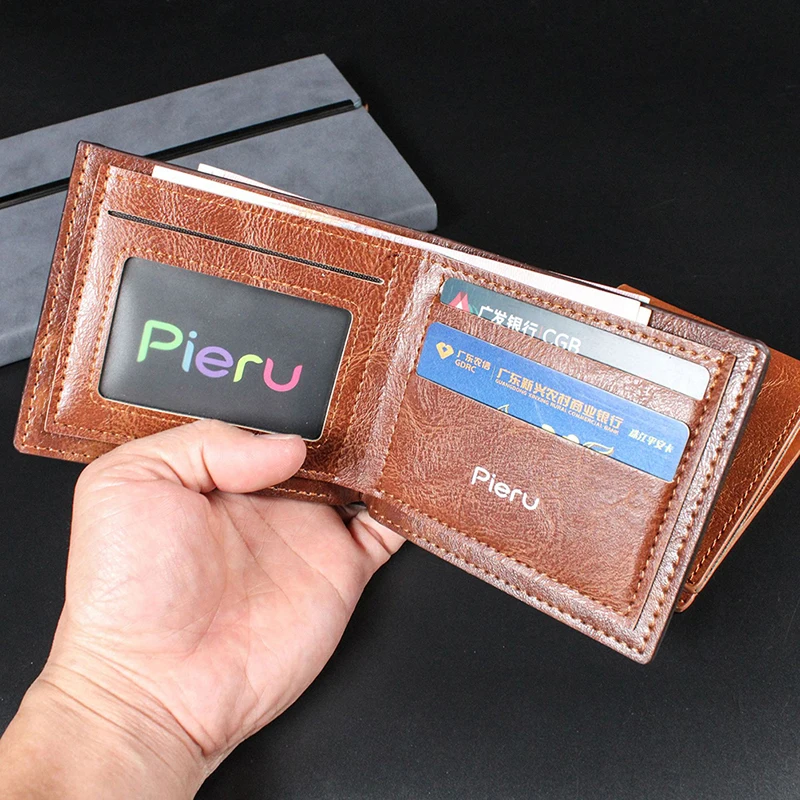 Vintage Men Wallet PU Leather Brand Luxury Wallets Short Holder Clip Credit Card Money Bag