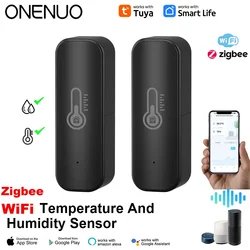 Tuya Zigbee/ WiFi Smart sensore di umidità della temperatura igrometro per interni APP telecomando funziona con Alexa Google Home Smart Home