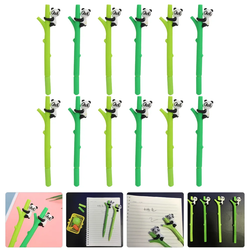 

12 шт., гелевые ручки для письма, дизайн панды, гладкая чернильная ручка для школы, офиса, портативные канцелярские принадлежности, детский подарок, студенческие принадлежности