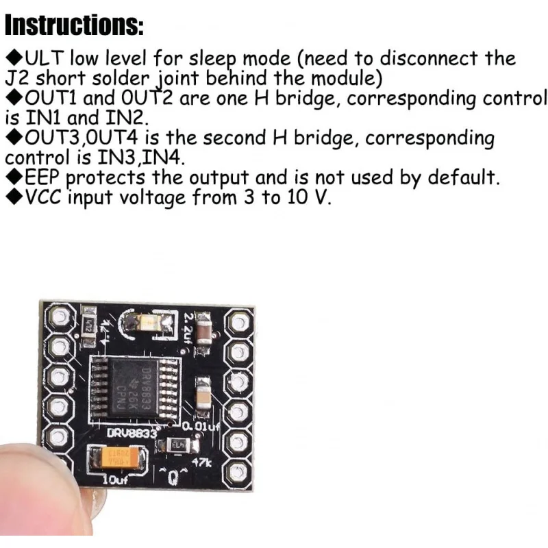 5Pcs DRV8833 모터 드라이브 모듈 1.5A 듀얼 H 브리지 DC 기어 모터 드라이버 컨트롤러 보드