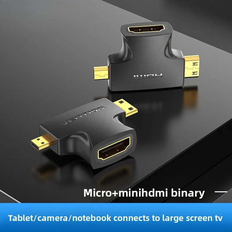 Micro HDMI Adapter Micro Mini 2 in 1 Male to Female Cable Connector Converter for Camera TV Projector Mini HDMI Adapter