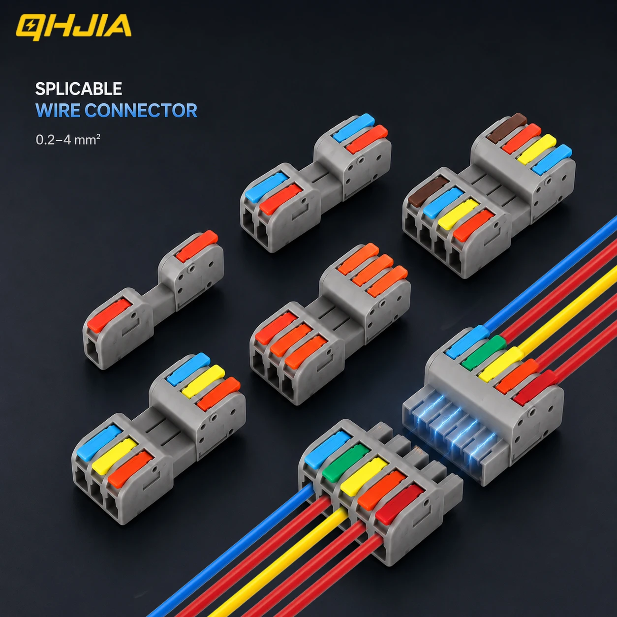 Inline Splicing Connector Electrical Wire Connector 1/2/3/4/5 Pin Lever Reusable Quick Splice Terminal 32A 250V Cable Wiring