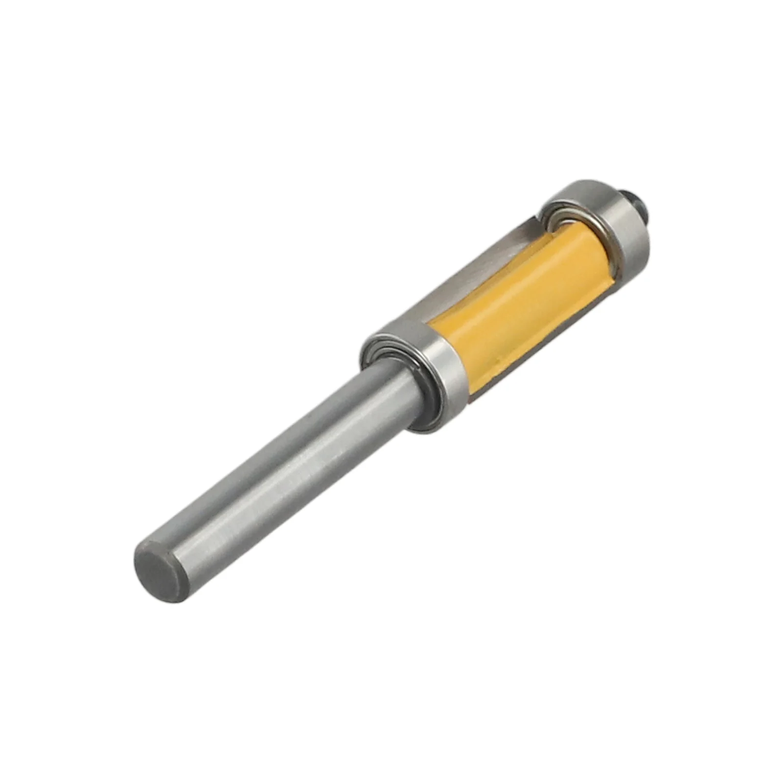 8mm Router Bit Solid Hardened Steel Straight Trim Double Bearing High-quality Milling Cutter Router Bit 8mm Shank Silver Yellow