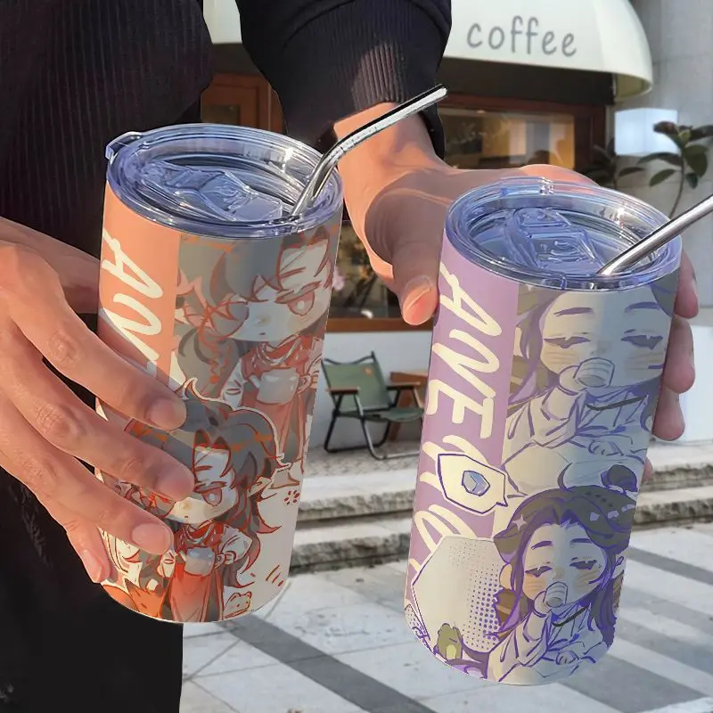 420ml Heaven Official\'s Blessing Cartoon Animation Thermos Cup Tian Guan Ci Fu Xie Lian Hua Cheng Coffee Cups Portable Water Cup