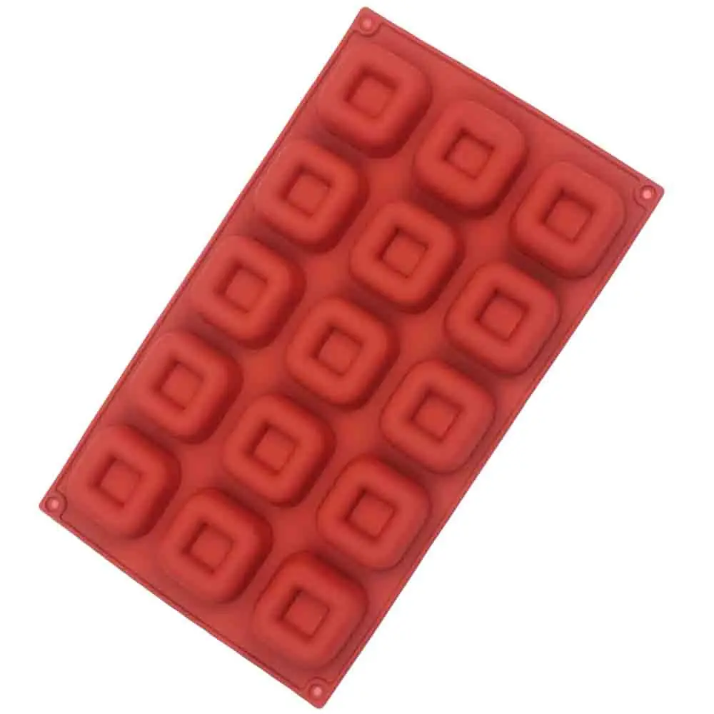 

New 15 Cavity Square Silicone Chocolate Mold Food Grade NonStick Silicone Baking Tray for Cake Candy Jelly Reusable Baking Tools