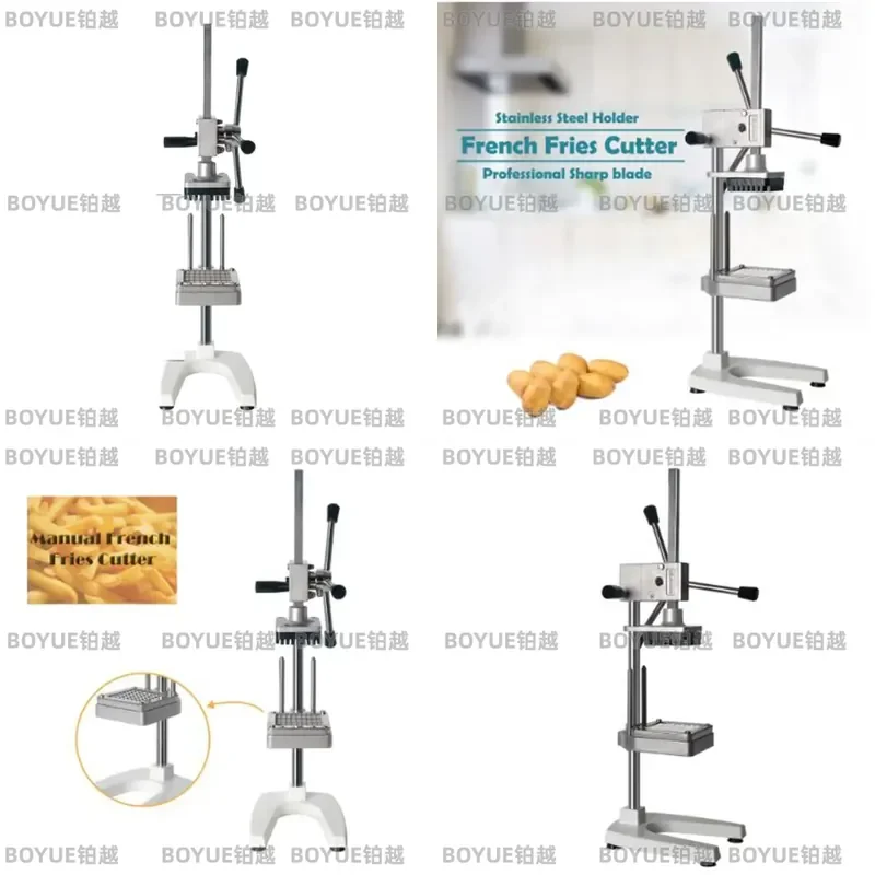 Heavy Duty Manual Potato Slicer with 6mm 9mm 13mm Blades Commercial French Fry Cutter for Restaurant Kitchen Vegetable Wedge