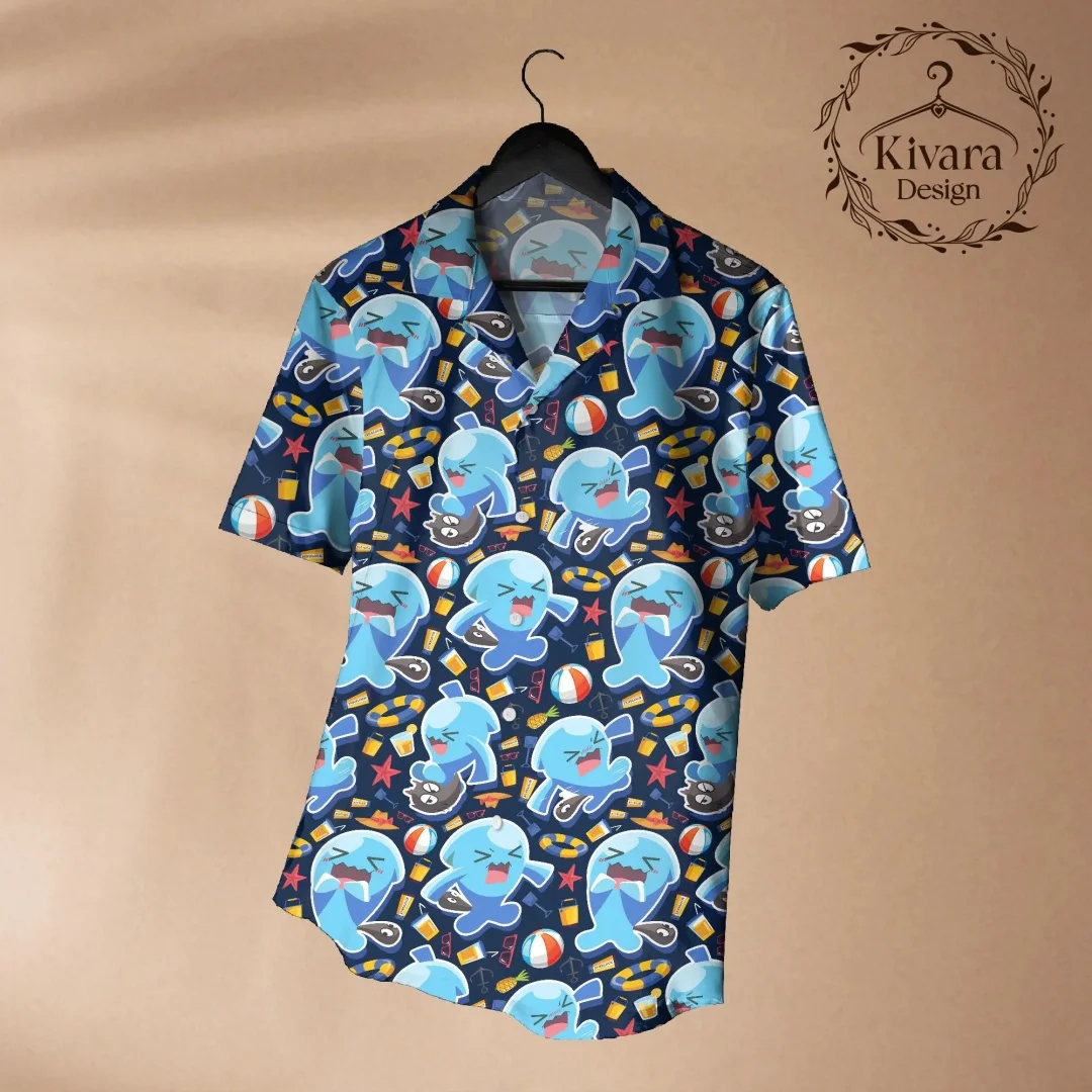 Wobbuffet Hawaiihemd Pokémon Wobbuffet Grafik-T-Shirt Sommer Freizeit Herren-T-Shirt Kinderbekleidung T-Shirt Y2k Frau ﻿ – Detail 3