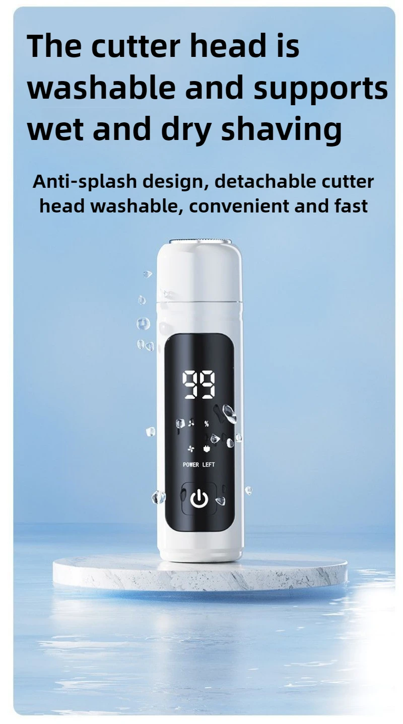 남성용 면도기 전기 면도기 미니 여행 휴대용 모델 USB 디지털 디스플레이 기능으로 충전 여성용 제모 면도기