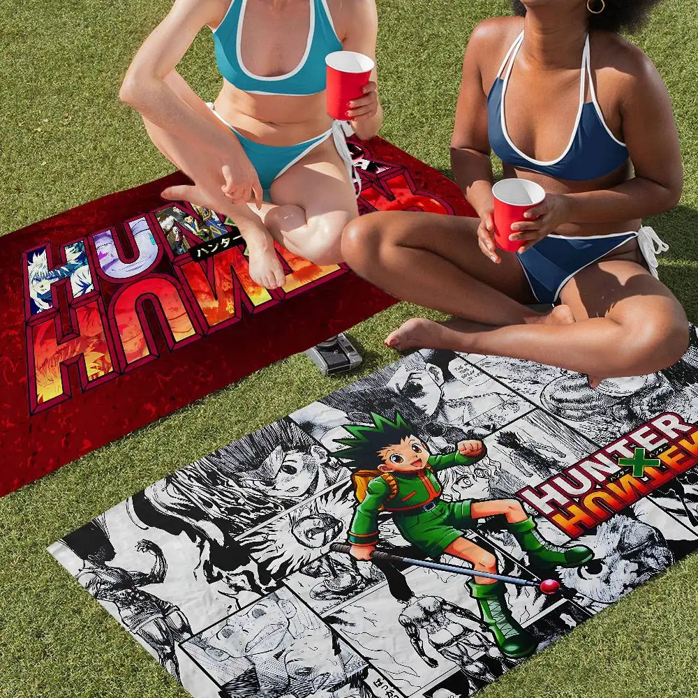 Hunter X Hunte Anime Microfiber Blanket Quick Drying Beach Towels Oversized Printing Super Absorbent Pool Towel Blanket