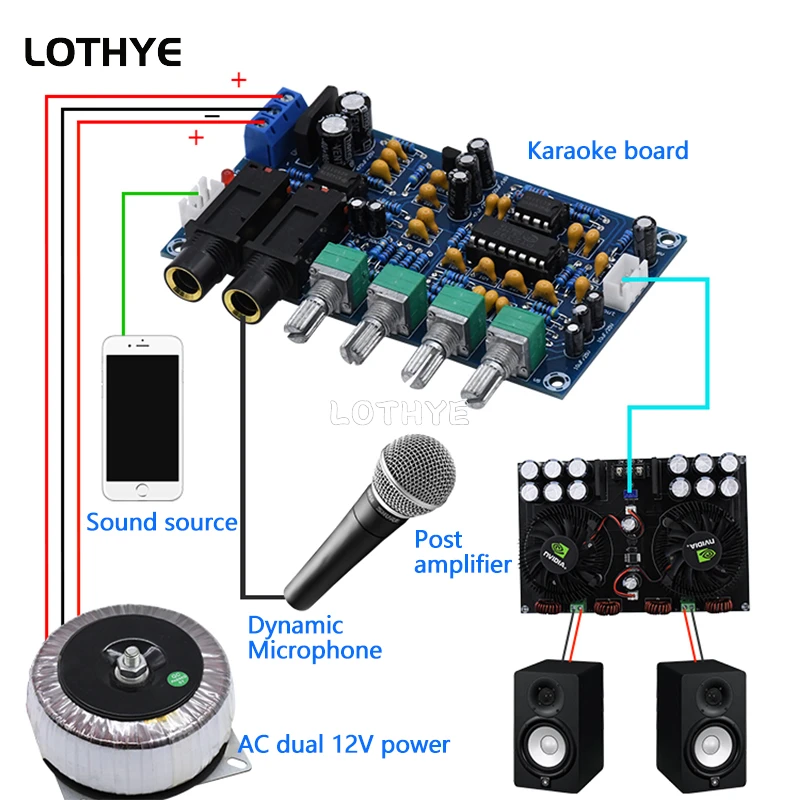 PT2399 Mikrofon Verstärker Bord Karaoke Nachhall Board Karaoke OK Digital Verstärker Modul Dual AC12V Elektronische DIY PCB