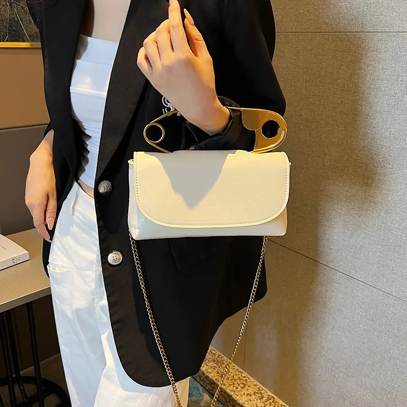 Personalized Bag Paper Clip Shoulder Handbag For Woman Trendy Versatile Crossbody Chain Handheld High-Quality Messenger Luxury