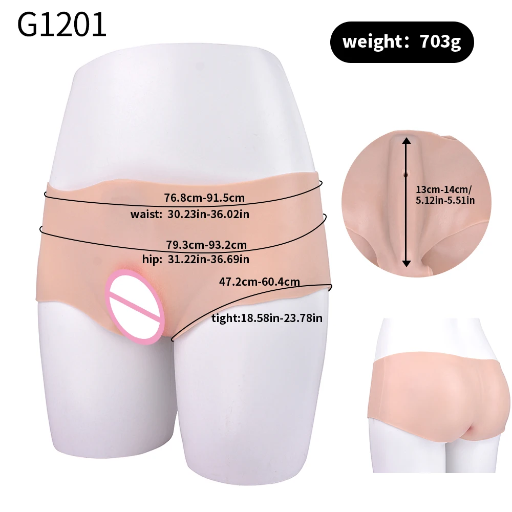 Soft Skin Texture Realistic Insertable Vaginal Panty Wearable Fake Vagina with Vivid Clitoris For 18+ Men Penis Hiding Gaff view 2