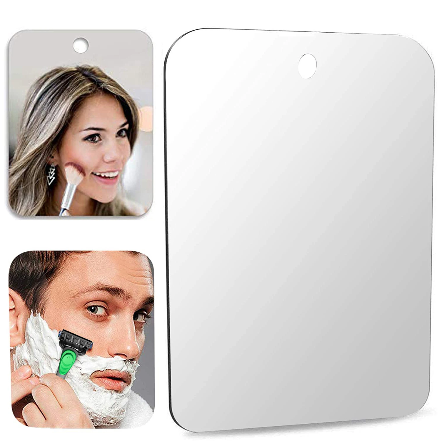 Acrylic Mirror Shower Shaving Fogless Mirror Washroom Travel Accessories For Women Makeup Man Shaving Bathroom Tools
