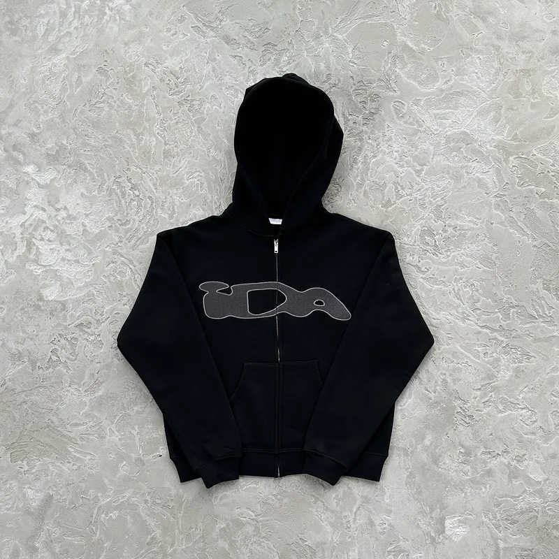 عالية الجودة الرجال هوديي سستة سترة مطرزة خطابات الأمريكية العصرية العلامة التجارية IDA للجنسين زوجين مقنعين البلوز #5