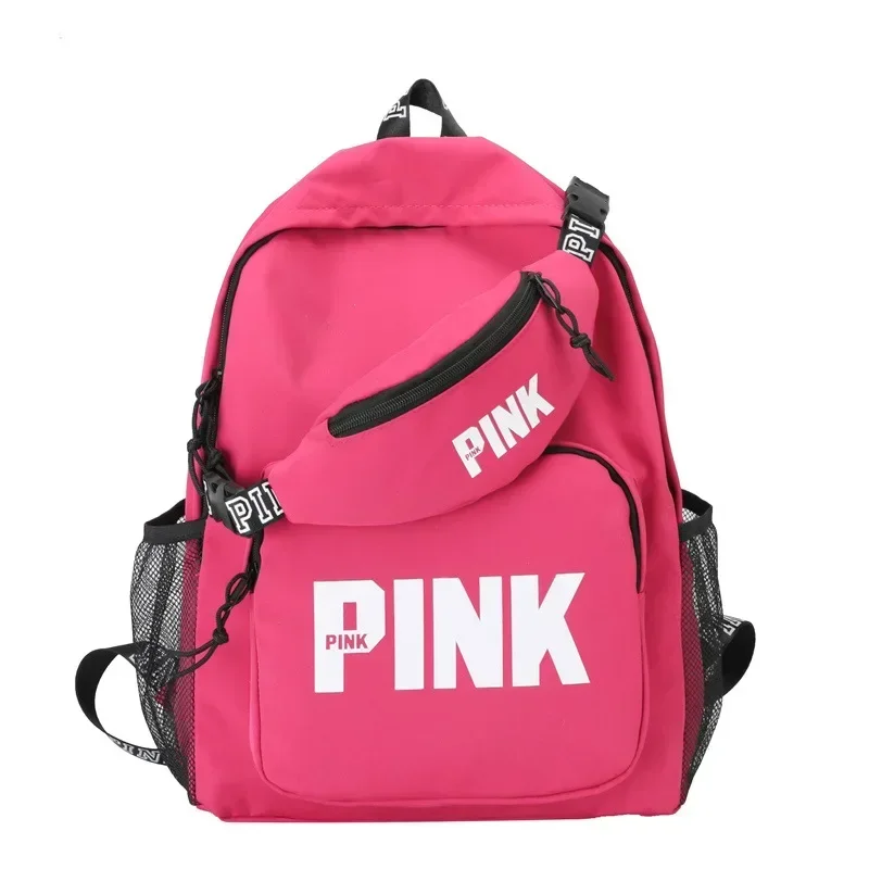 Letter LOGO 2-piece Combination Backpack Small Shoulder Bag Large Pink Campus Classic Womens Bookbag Travel Logo School Bag