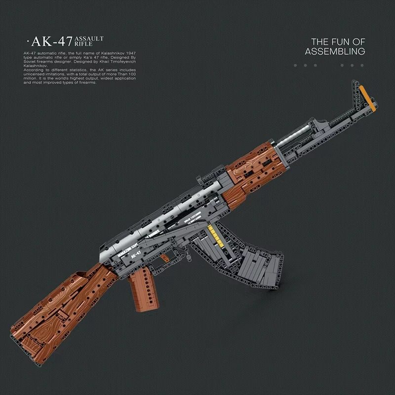 Russia AK-47 Pistola Fucile d'assalto Proiettili MOC Building Blocks Inserto Piccole particelle di tiro Modello di gioco Mattoni Assemblaggio Regalo per bambini