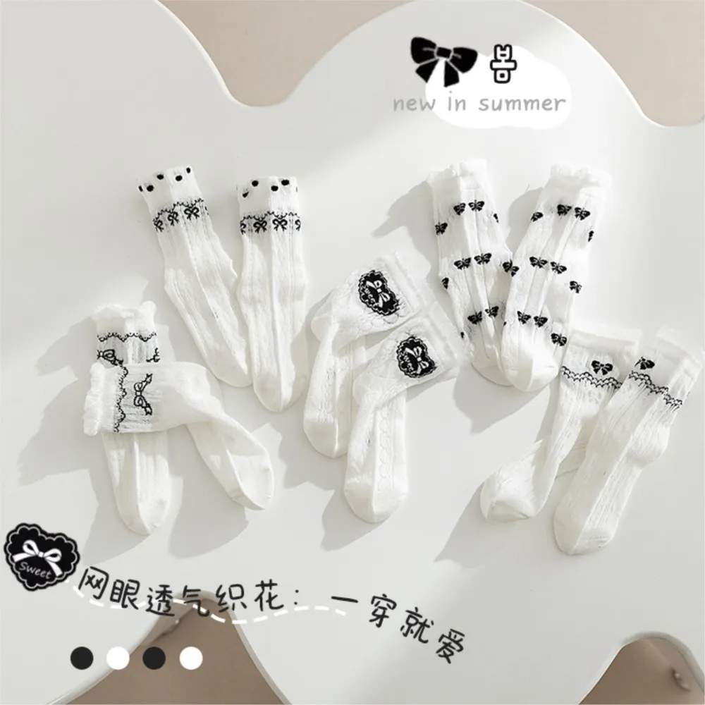 جوارب أطفال لربيع وصيف، جوارب لوليتا للفتيات، جوارب أطفال مريحة تسمح بمرور الهواء، جوارب شبكية عالية التمدد للأطفال الصغار