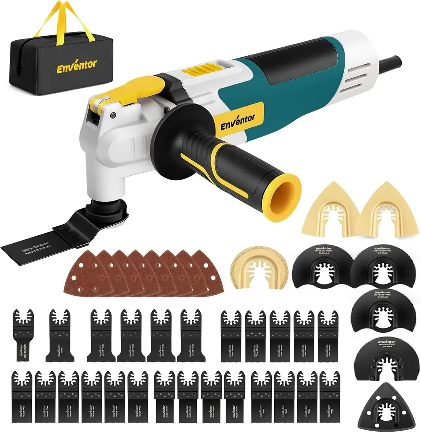 

Electric Oscillating Multi-Tool with 43 Accessories, 6 Speeds, 15000-22000 OPM for Cutting, Sanding & Scraping