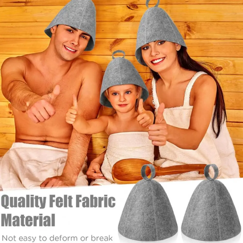 Felt Sunna Hat Unisex Vaporarium Hat Thermal Insulation Sauna Cap Water-absorbing Hair Drying Cap Spa Bath Accessories