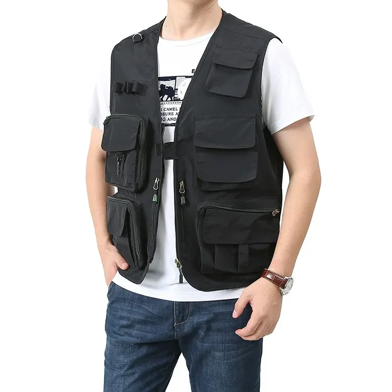 Leisure Vest for Men Sleeveless Jacket Work Fishing Tactical Clothing Vests Hunting Men's Free Shipping Lightweight Padded Best