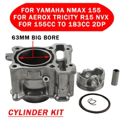 Motorcycle Cylinder Kit Piston Ring Gasket Set Block 63MM Bore For Yamaha NMAX 155 Aerox TRICITY R15 NVX 155 155cc to 183cc 2DP