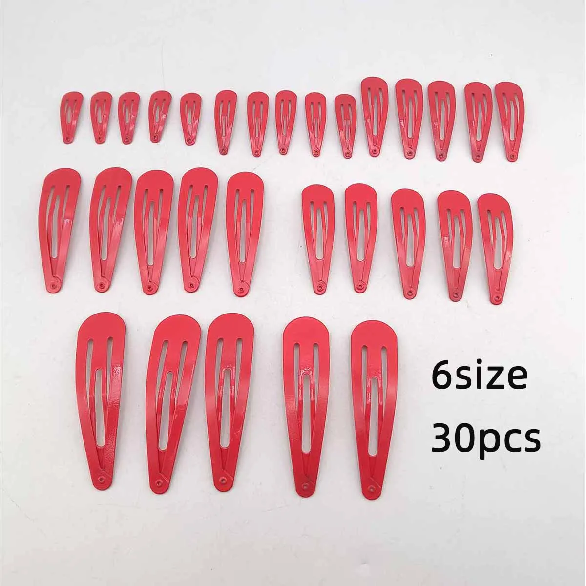 30 PCS Girls Cute Red 3/4/5/6/7/8cm Waterdrop Shape Hairpins Sweet Hair Clips Kids Barrettes Slid Clip Fashion Hair Accessoriess