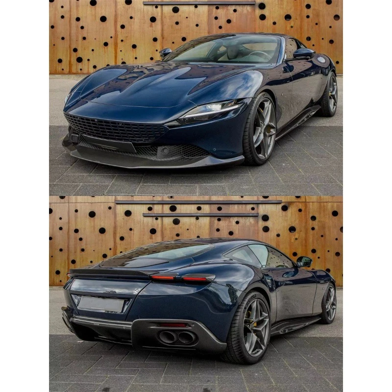 

Комплект обвеса из сухого карбона для Ferrari Roma: передний сплиттер, боковые юбки, задний спойлер, центральная решетка радиатора
