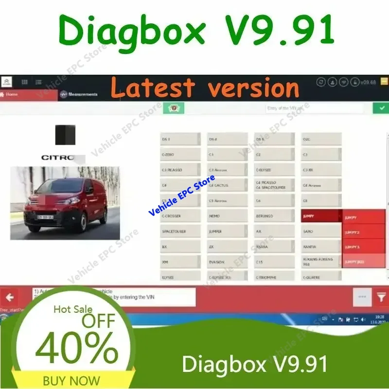 2026 Newest Diagbox V9.91 Car Diagnosis Software Multi-language Fully Working for P-eugeot for C-itroen Diagnostic Car Data Diag