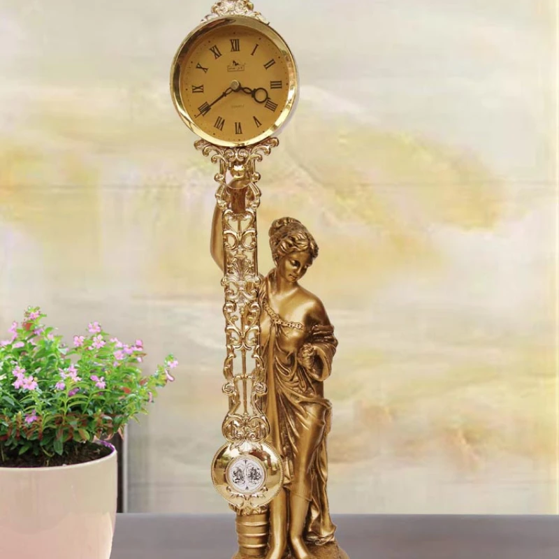 Living room fashionable large table clock, creative clock, simple table clock, goddess clock, European sitting clock, American s