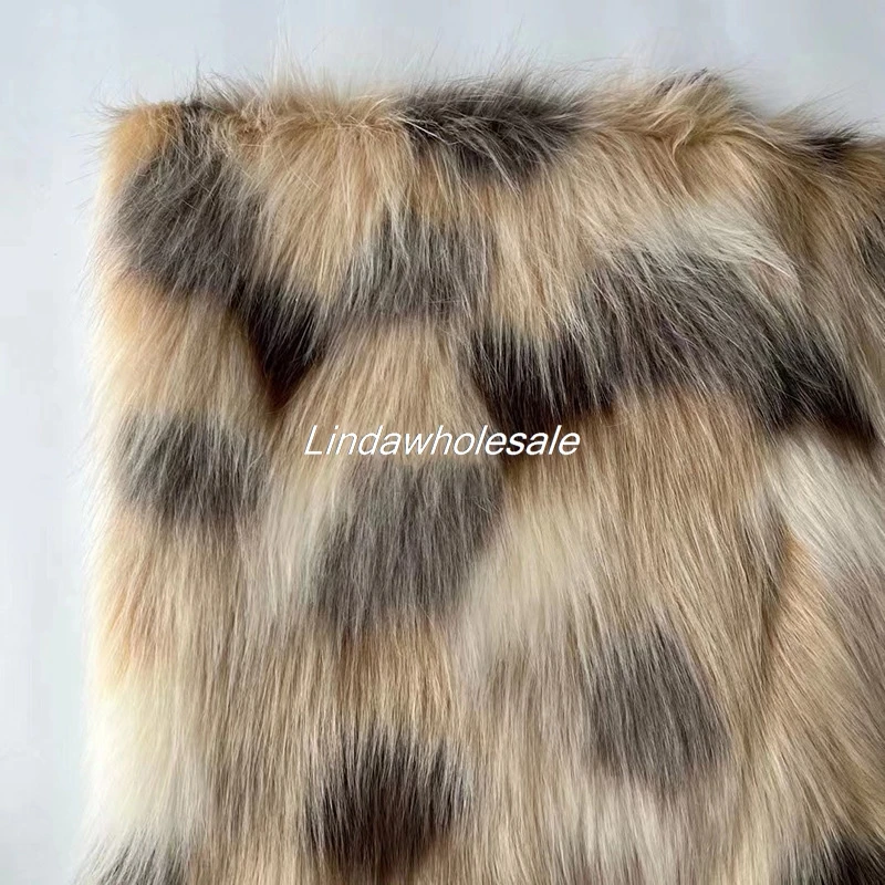 Brown coffee jacquard faux fur jacket fabric,four color jacquard faux fur fabric,