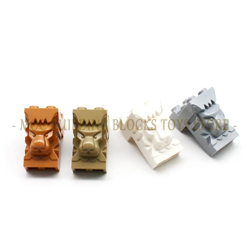 10pcs/bag MOC Brick Part 30274 Brick Modified 2x3x3 with Cutout and Lion Head Building Block Wall Post Decoration Accessory Toys