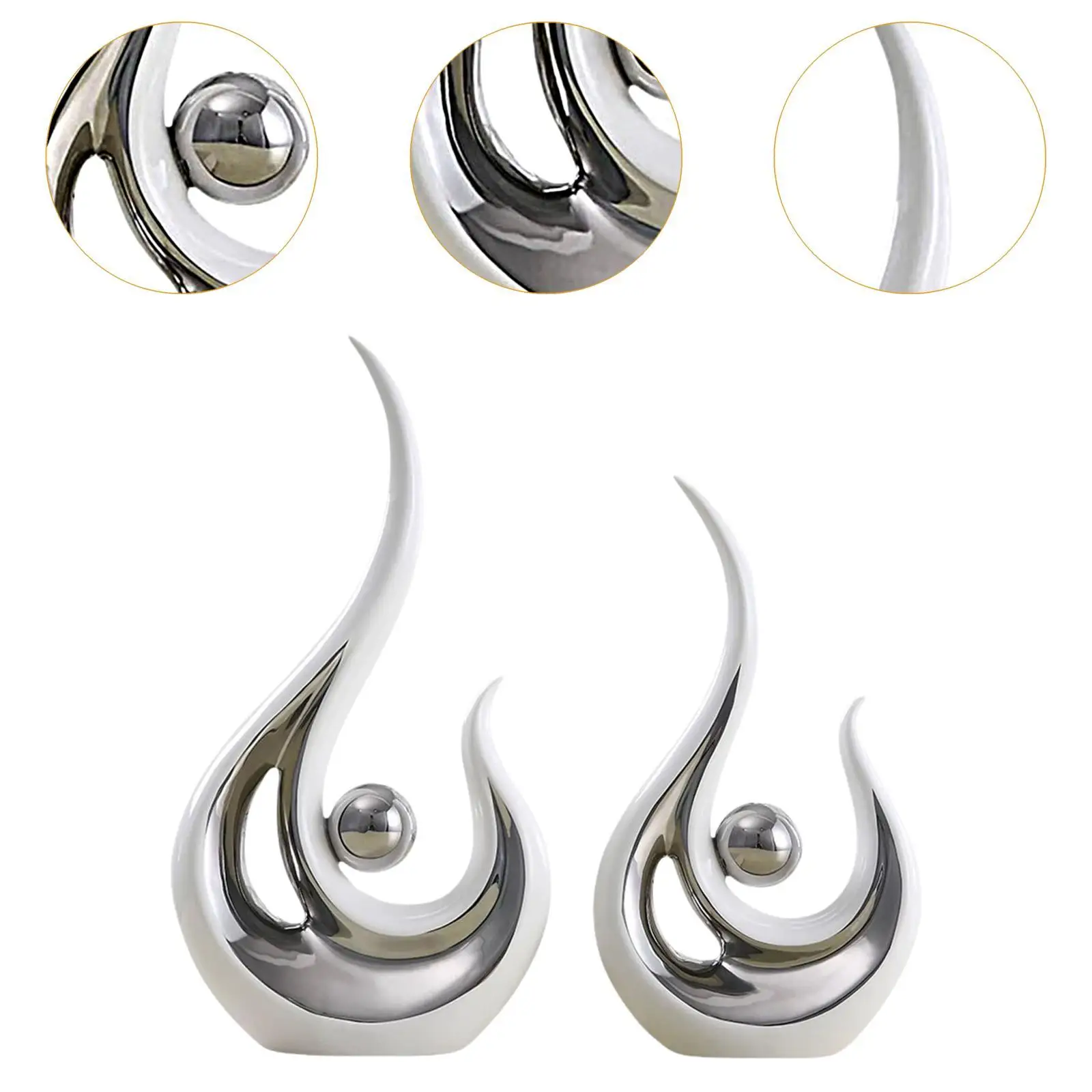 2 Pieces Abstract Statue Decorative Artwork for Coffee Table Office Bedroom