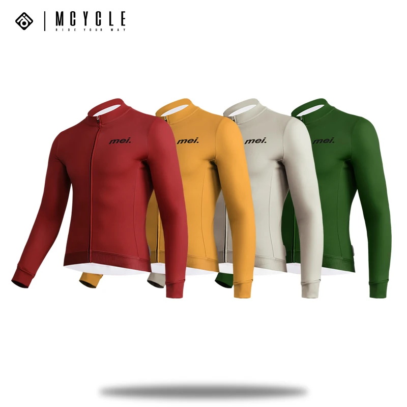 Mcycle Wholesale Men's Cycling Bicycle Clothing Winter Fleece-lined Long Sleeve Cycling Jerseys Breathable Bike Cycling Jacket