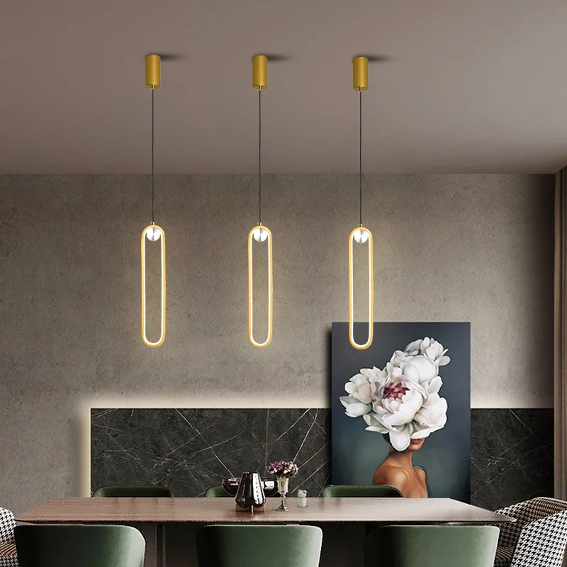 Modern Led Pendant Lights for Dining Room Bedroom Bedside Chandelier Home Hanging Lamp Lighting Suspension Design Luster Fixture