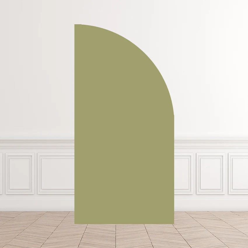 Mehofond Custom Half Arched Wall Backdrops White Blue Birthday for Kids Party Decor Solid Color Round Top Spandex Covers Photo