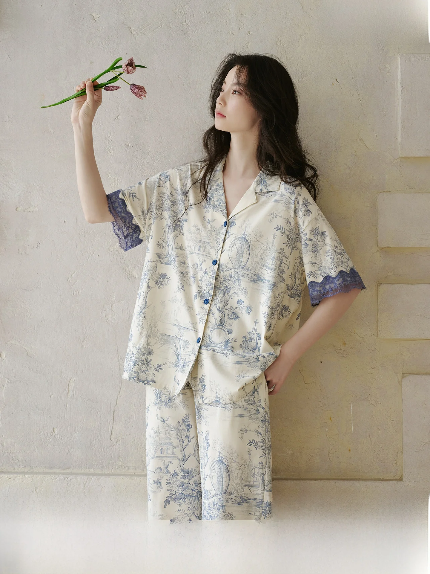 darlly-pigiami-da-donna-in-puro-cotone-estivi-sottili-a-maniche-corte-pantaloni-lunghi-abiti-da-casa-eleganti-con-stampa-floreale-casual-comodi