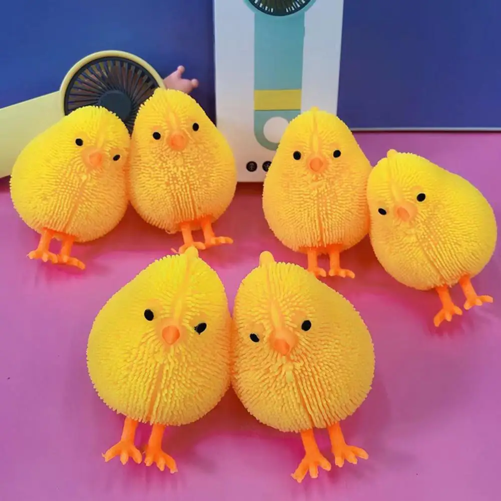 Creative Lightweight Yellow Chick Sensory Toy Luminous Lovely Animal Yellow Duck Fidget Sensory Toy Stress Relief