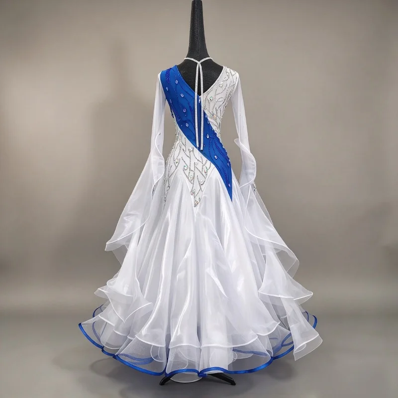 Women Standard Ballroom Skirt White Waltz Ballroom Dancing Dress Advanced Customization Ballroom Competition Dance Dresses