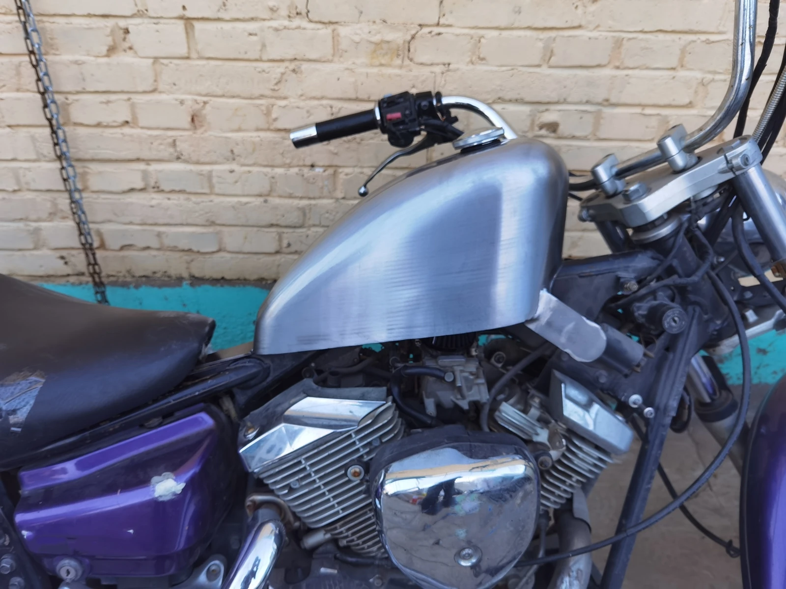 Tanque de Combustible de Motocicleta de 8L Sin Pintar con Tapa de Aceite y Kit de Filtro de Aire para YAMAHA DRAGSTAR 250 Dragstar250, Tanque de Hierro Vintage